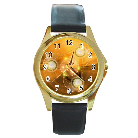 Healing Round Gold Metal Watch from ArtsNow.com Front