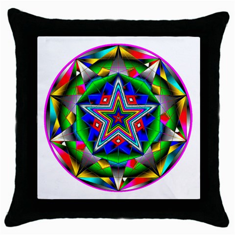 Icosidodecahedron Throw Pillow Case (Black) from ArtsNow.com Front