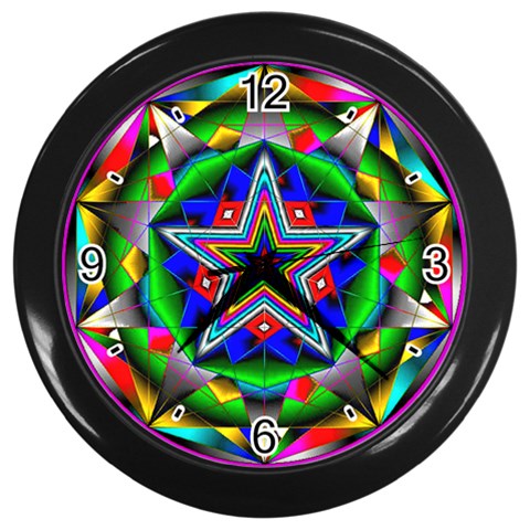 Icosidodecahedron Wall Clock (Black) from ArtsNow.com Front