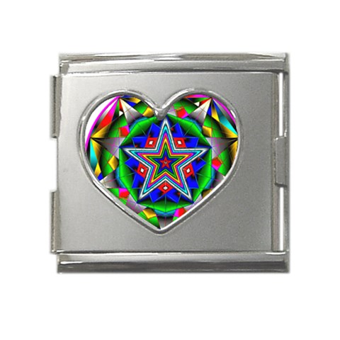 Icosidodecahedron Mega Link Heart Italian Charm (18mm) from ArtsNow.com Front