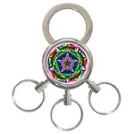 Icosidodecahedron 3-Ring Key Chain