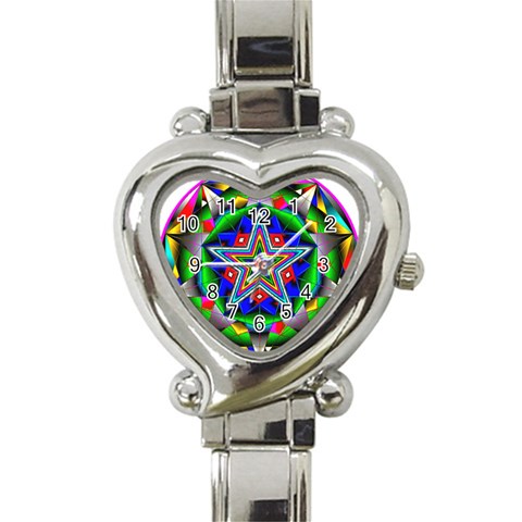 Icosidodecahedron Heart Italian Charm Watch from ArtsNow.com Front