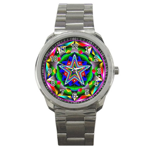 Icosidodecahedron Sport Metal Watch from ArtsNow.com Front