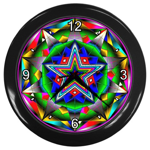 Icosidodecahedron Wall Clock (Black) from ArtsNow.com Front