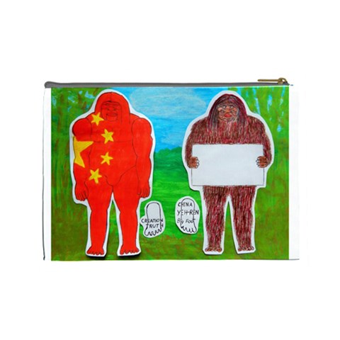 2 Yeh Ren,text & Flag In Forest  Cosmetic Bag (Large) from ArtsNow.com Back