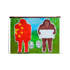 2 Yeh Ren,text & Flag In Forest  Cosmetic Bag (Large) from ArtsNow.com Back