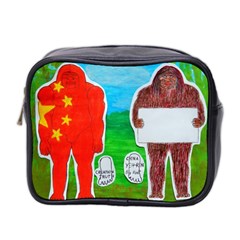 2 Yeh Ren,text & Flag In Forest  Mini Travel Toiletry Bag (Two Sides) from ArtsNow.com Front