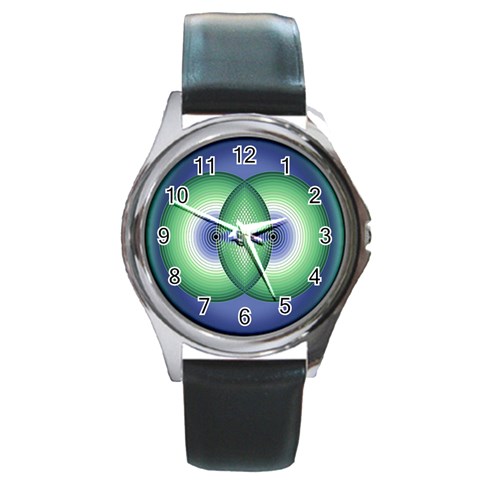 Interconnection Round Metal Watch from ArtsNow.com Front