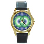 Interconnection Round Gold Metal Watch