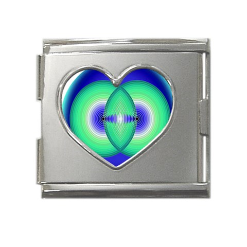 Interconnection Mega Link Heart Italian Charm (18mm) from ArtsNow.com Front