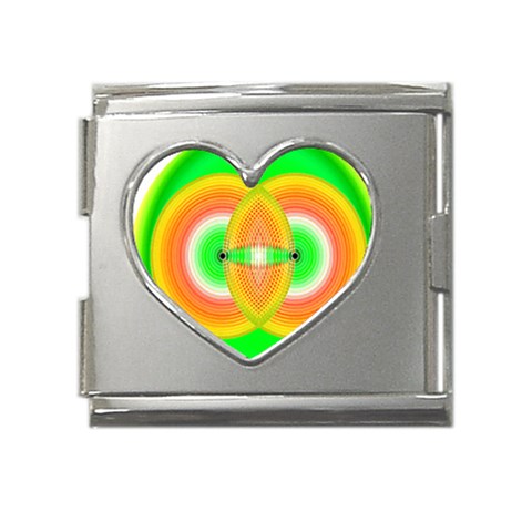 Interconnection Mega Link Heart Italian Charm (18mm) from ArtsNow.com Front