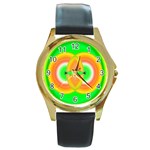 Interconnection Round Gold Metal Watch