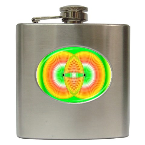 Interconnection Hip Flask (6 oz) from ArtsNow.com Front