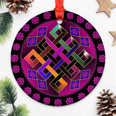 Endless Knot Ornament (Round) from ArtsNow.com Front