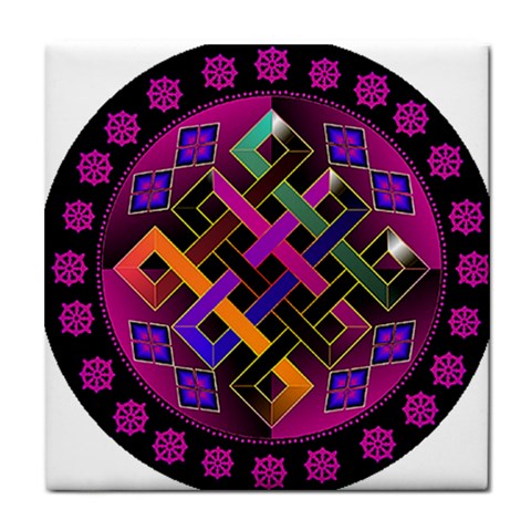 Endless Knot Tile Coaster from ArtsNow.com Front