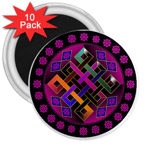 Endless Knot 3  Magnet (10 pack) from ArtsNow.com Front