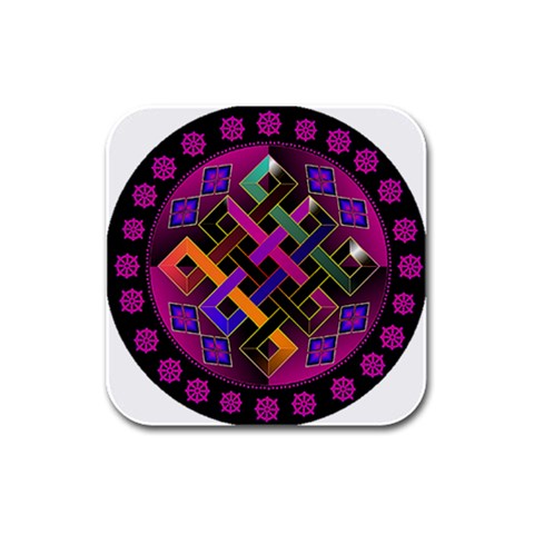 Endless Knot Rubber Square Coaster (4 pack) from ArtsNow.com Front