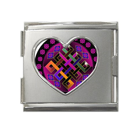 Endless Knot Mega Link Heart Italian Charm (18mm) from ArtsNow.com Front