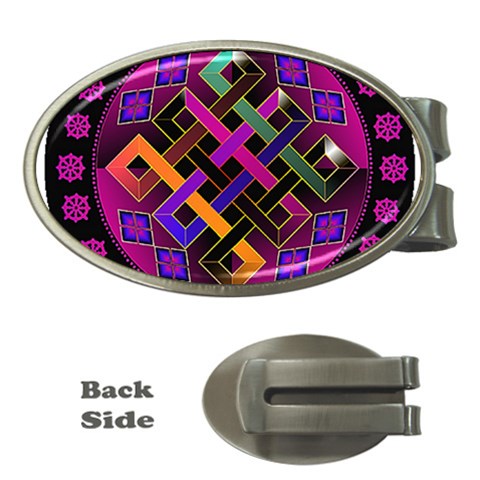 Endless Knot Money Clip (Oval) from ArtsNow.com Front