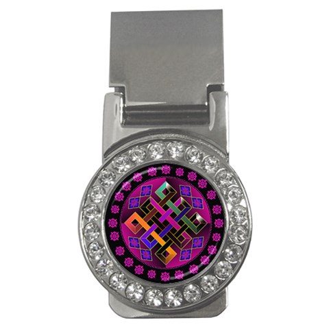 Endless Knot Money Clip (CZ) from ArtsNow.com Front