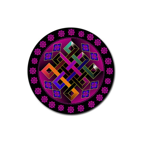 Endless Knot Rubber Coaster (Round) from ArtsNow.com Front