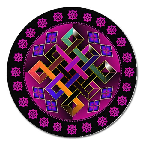 Endless Knot Magnet 5  (Round) from ArtsNow.com Front