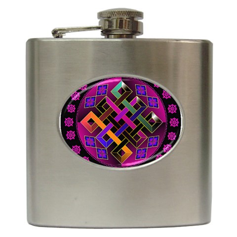 Endless Knot Hip Flask (6 oz) from ArtsNow.com Front