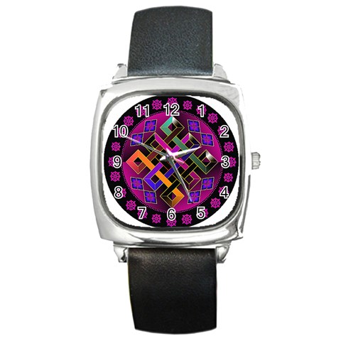 Endless Knot Square Metal Watch from ArtsNow.com Front