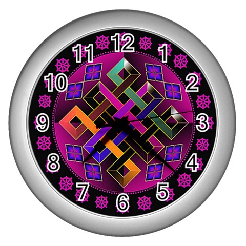 Endless Knot Wall Clock (Silver) from ArtsNow.com Front