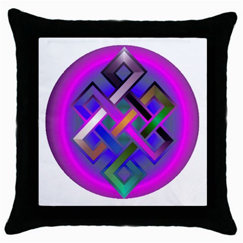 EndlessKnot_2 Throw Pillow Case (Black) from ArtsNow.com Front