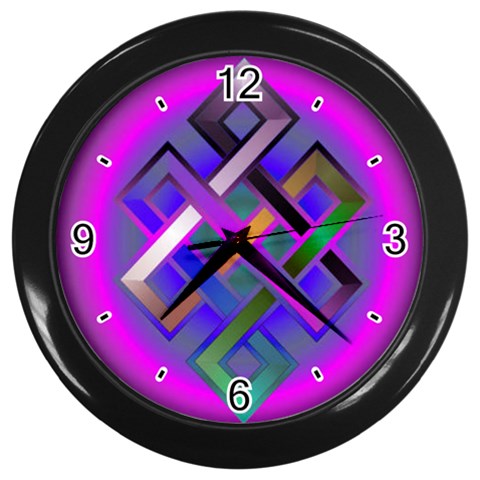 EndlessKnot_2 Wall Clock (Black) from ArtsNow.com Front