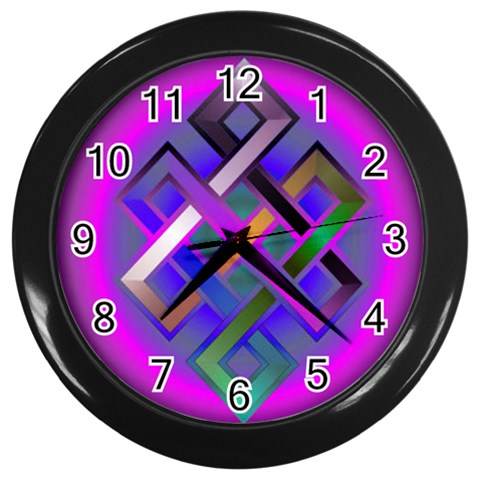 EndlessKnot_2 Wall Clock (Black) from ArtsNow.com Front