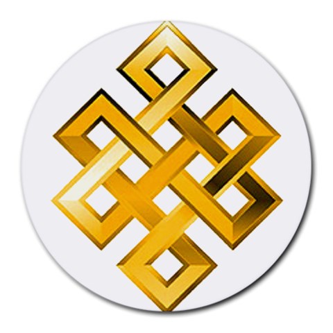 Endless Knot gold Round Mousepad from ArtsNow.com Front