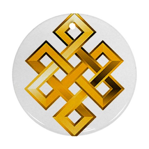 Endless Knot gold Ornament (Round) from ArtsNow.com Front