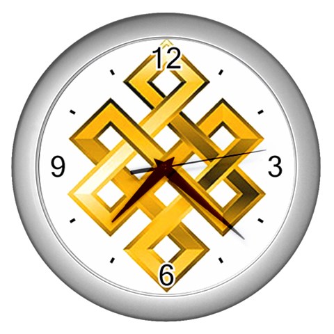 Endless Knot gold Wall Clock (Silver) from ArtsNow.com Front