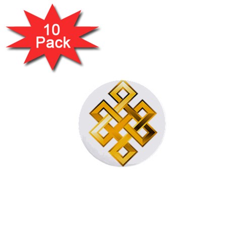 Endless Knot gold 1  Mini Button (10 pack)  from ArtsNow.com Front