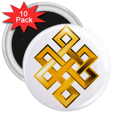 Endless Knot gold 3  Magnet (10 pack) from ArtsNow.com Front