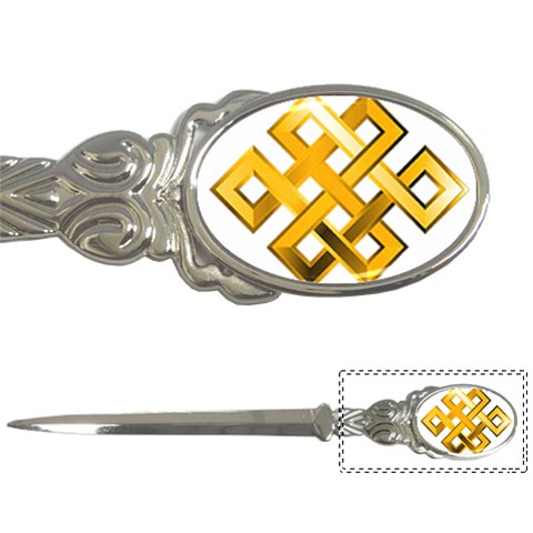 Endless Knot gold Letter Opener from ArtsNow.com Front