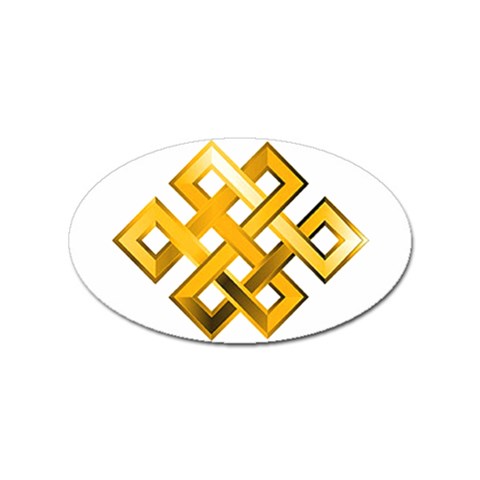 Endless Knot gold Sticker (Oval) from ArtsNow.com Front