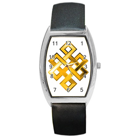 Endless Knot gold Barrel Style Metal Watch from ArtsNow.com Front