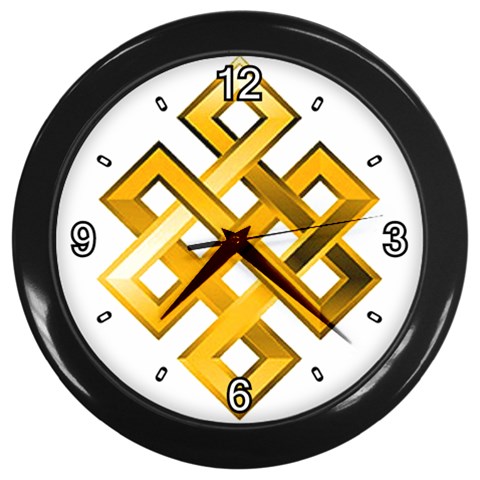 Endless Knot gold Wall Clock (Black) from ArtsNow.com Front