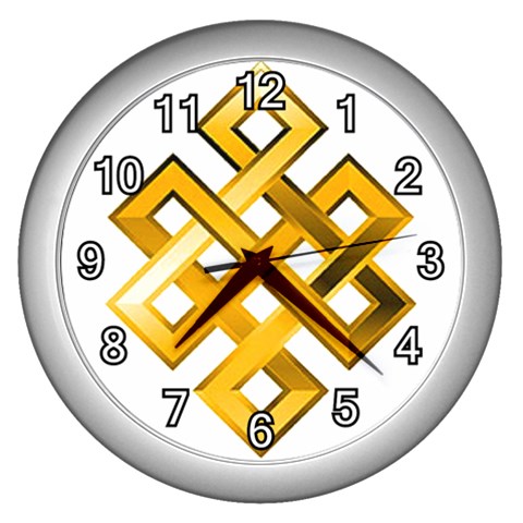 Endless Knot gold Wall Clock (Silver) from ArtsNow.com Front