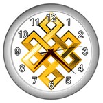 Endless Knot gold Wall Clock (Silver)