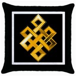 Endless Knot gold Throw Pillow Case (Black)