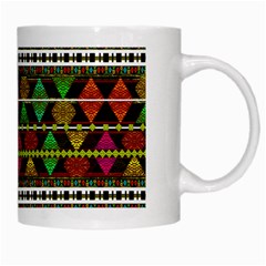 Aztec Style Pattern White Coffee Mug from ArtsNow.com Right