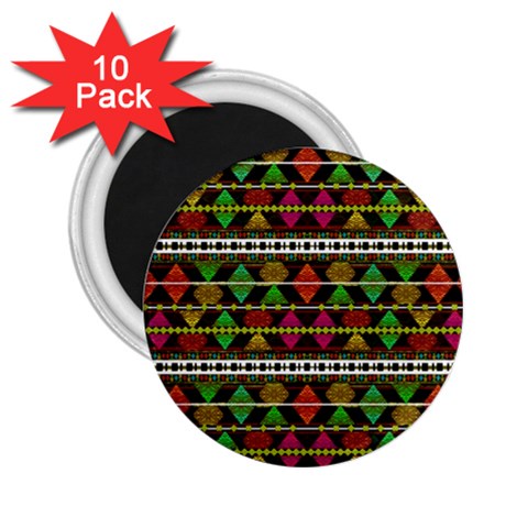 Aztec Style Pattern 2.25  Button Magnet (10 pack) from ArtsNow.com Front