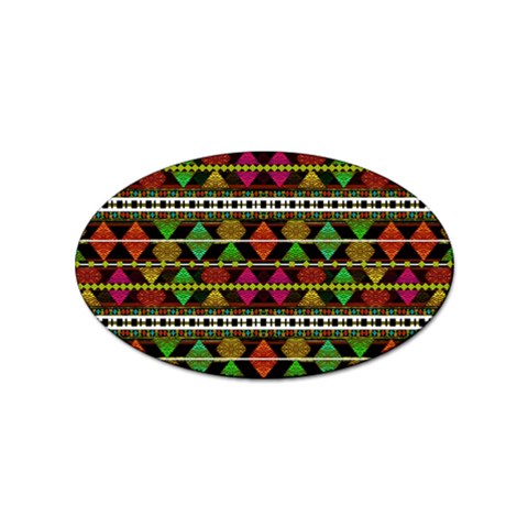 Aztec Style Pattern Sticker (Oval) from ArtsNow.com Front