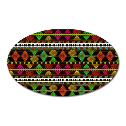 Aztec Style Pattern Magnet (Oval) from ArtsNow.com Front