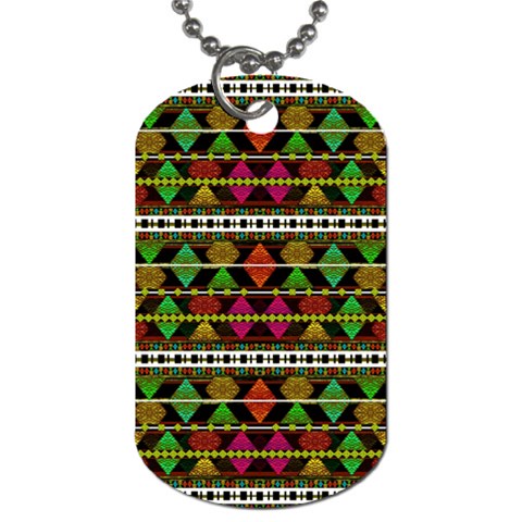 Aztec Style Pattern Dog Tag (One Sided) from ArtsNow.com Front