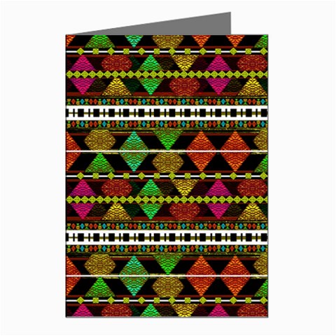 Aztec Style Pattern Greeting Card (8 Pack) from ArtsNow.com Left